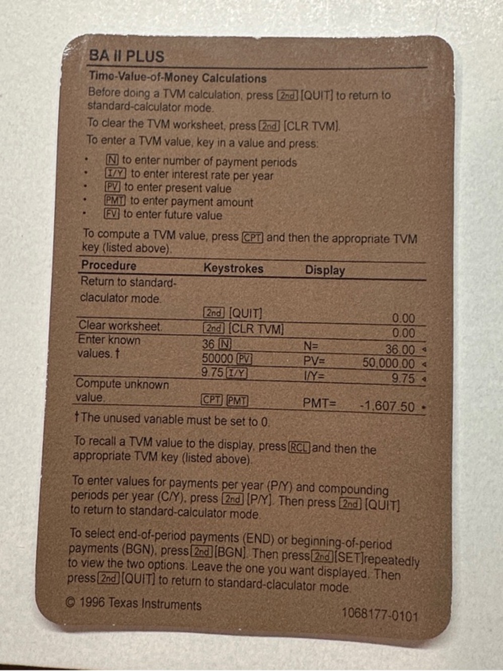 Texas Instruments BA II PLUS Advanced Business Analyst Calculator with cover - Picture 4 of 5